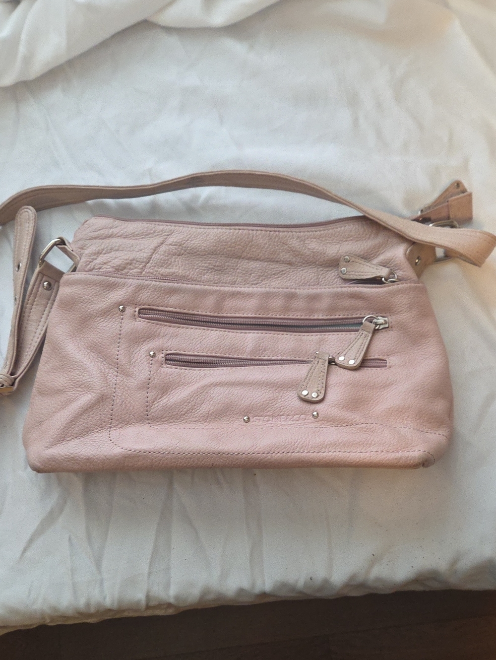 Stone Mountain Accessories Blush Pink Leather Shoulder Bag